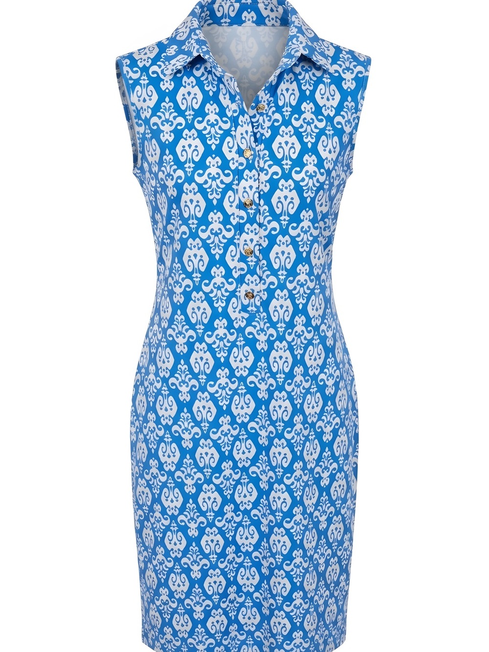 Jude Connally Blue & White Sleeveless Printed Midi Dress